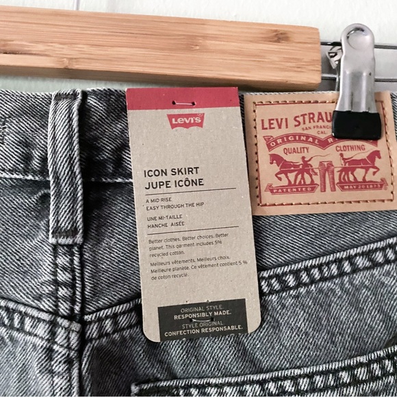 Levi's Faded Black Contemporary Midi Icon Skirt US 25 (NWT) - Picture 7 of 8